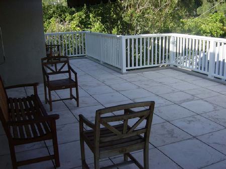 Bison adgustable pedestals support elevated concrete pavers